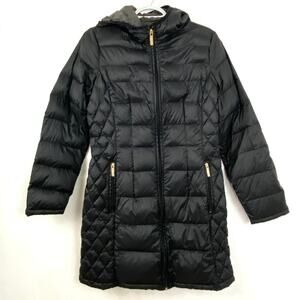 Michael Kors Down Packable Jacket Quilted Small Women's Hooded Black